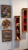 Large Lot Of Wall DÃ©cor, Including Three Wall Plaques And Two Wall Mounted Decarative Shelves