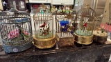 (5) Musical Box Bird Cages, With Chirping Birds