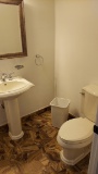 Complete Bathroom, Includes Kohler Pedestal Vanity, Kohler Water Closet, Mirror And Three Bulb Vanit