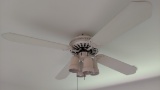 Four Blade White Ceiling Fan, With Light Kit