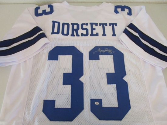 Tony Dorsett of the Dallas Cowboys signed autographed football jersey PAAS COA 676