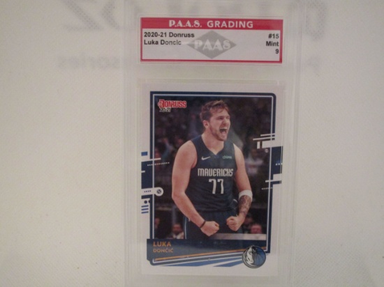 Luka Doncic Dallas Mavericks 2020-21 Donruss #15 PAAS graded Mint 9