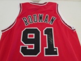 Dennis Rodman of the Chicago Bulls signed autographed basketball jersey PAAS COA 014