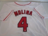 Yadier Molina of the St Louis Cardinals signed autographed baseball jersey PAAS COA 952