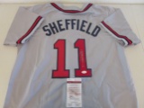 Gary Sheffield of the Atlanta Braves signed autographed baseball jersey JSA COA 768