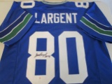 Steve Largent of the Seattle Seahawks signed autographed football jersey PAAS COA 841
