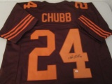 Nick Chubb of the Cleveland Browns signed autographed football jersey PAAS COA 737