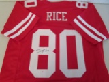 Jerry Rice of the San Francisco 49ers signed autographed football jersey PAAS COA 729