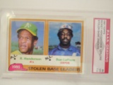 Rickey Henderson Ron LeFlore 1981 Topps Stolen Base Leaders #4 PAAS graded VG 7.5