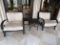 Powder-Coated Aluminum Set Of Two Chairs And One Table From Restoration Hardware