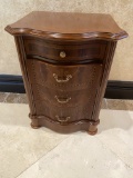 4-Drawer Parquet Italian Telephone Table With Brass Pulls Inlaid Marquetry. Very Exquisite