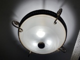 Metal And Glass Flush Mount Ceiling Light