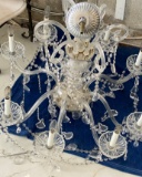 Hanging Eight Candle Crystal Chandelier