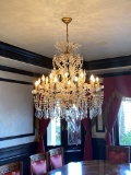 Hanging Crystal Chandelier With (20) Candles. Retail Cost $20,000