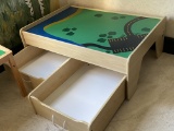 Very Unique Children'S Trundle Bed With Two Pull-Out Areas And A Game Top