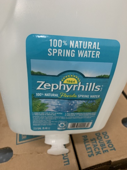 Zephyrhills Water 2.5 Gallon Containers