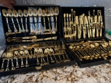 Gold Colored Silverware Set Serving For 12