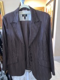 Escada Couture Brown Pinstripe Pant Suit. Size 42