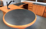 Right Hand Return Executive U-Shaped Desk Set. Lockable Drawers And Cabinets With Keys. Includes Com