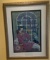 35 x 28 Signed And Numbered Framed Lithograph, Girl With Cat