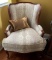 Wood Frame Silk Upholstered Occasional Chair