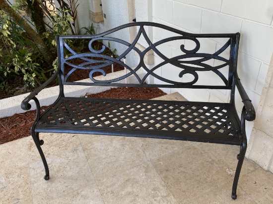 52" Metal Outdoor Bench