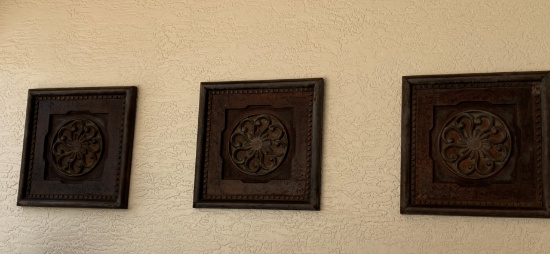 Set Of Three 24" x 24" Decorative Outdoor Wall Plaques