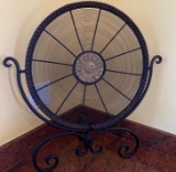 Decorative Wrought Iron Plate And Charger With Leather Finish