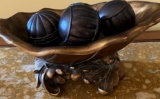 Leaf Styled Table Dish With Decorative Balls