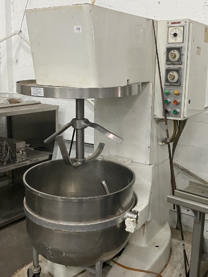 100qt Heavy Duty Dough Mixing Machine With Stainless Steel Bowl, On Dolly