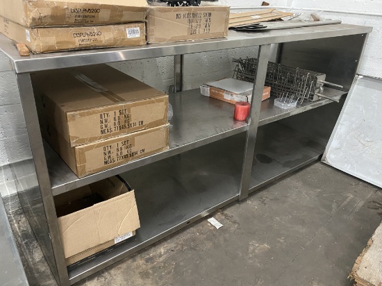 8' Stainless Steel Display Counter With Double Under Shelf