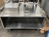 44 x 40 Rolling Equipment Stand With Under Shelf Storage. Mounted On Casters