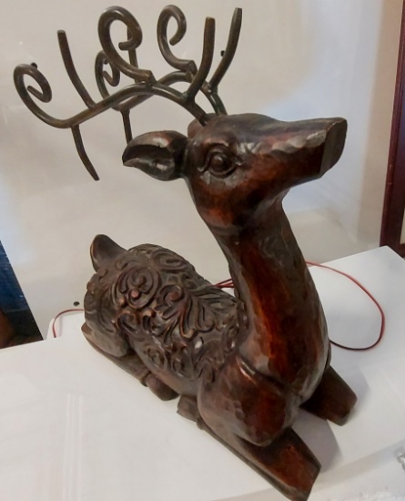 Solid Wood Decorative Deer Book Ends