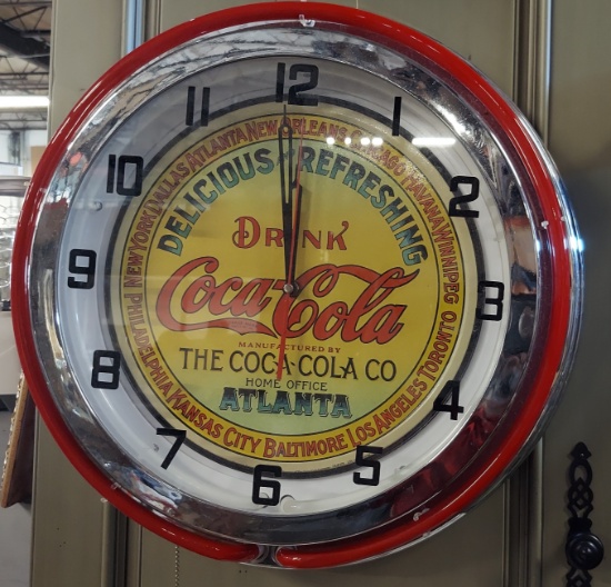 17"R Neon Coca Cola Clock