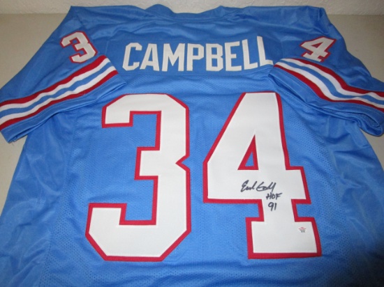 Earl Campbell of the Houston Oilers signed autographed football jersey PAAS COA 759