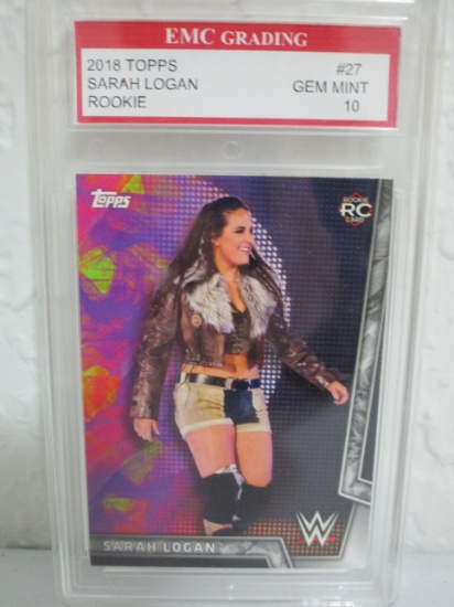 Sarah Logan WWE 2018 Topps ROOKIE #27 graded EMC Gem Mint 10