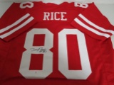 Jerry Rice of the San Francisco 49ers signed autographed football jersey PAAS COA 848