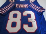 Lee Evans of the Buffalo Bills signed autographed football jersey GA COA 100