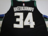 Giannis Antetokounmpo of the Milwaukee Bucks signed autographed basketball jersey PAAS COA 126