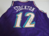 John Stockton of the Utah Jazz signed autographed basketball jersey PAAS COA 310