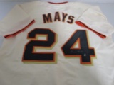 Willie Mays of the San Francisco Giants signed autographed baseball jersey Player Holo Sticker COA