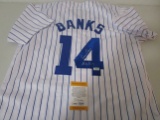 Ernie Banks of the Chicago Cubs signed autographed baseball jersey ERA COA 164