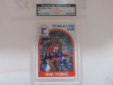 Isiah Thomas of the Detroit Pistons signed autographed slabbed sportscard PAAS COA 104
