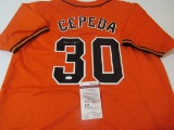 Orlando Cepeda of the San Francisco Giants signed autographed baseball jersey JSA COA 810