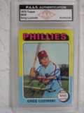 Greg Luzinski of the Philadelphia Phillies signed autographed sports card Slabbed PAAS COA 240