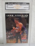 John Stockton of the Utah Jazz signed autographed sports card Slabbed PAAS COA 118