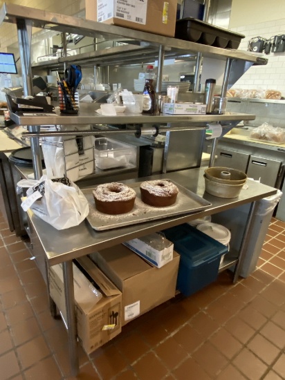 60" Stainless Steel Table With Double Over Shelf