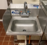 Wall Mount Stainless Steel Hand Sink With Side And Backsplash