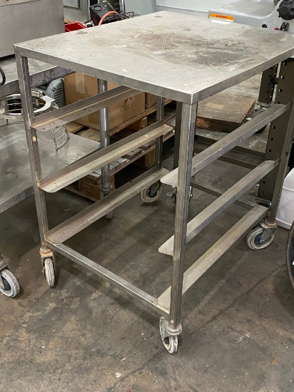 25" x 29" Rolling Stainless Cart/Table with three Sheet Pan Slides