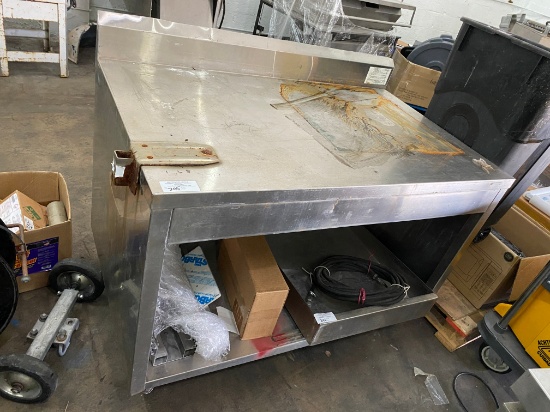 48" x 55" Stainless Steel Cabinet/Table with 6" Back Splash